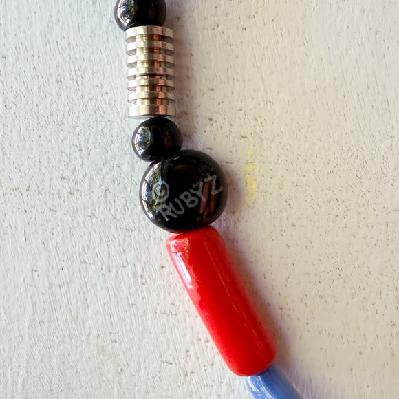 RUBY Z Vintage Ceramic Hand Painted Beaded Necklace with Panda Motif Rare - Picture 4 of 5